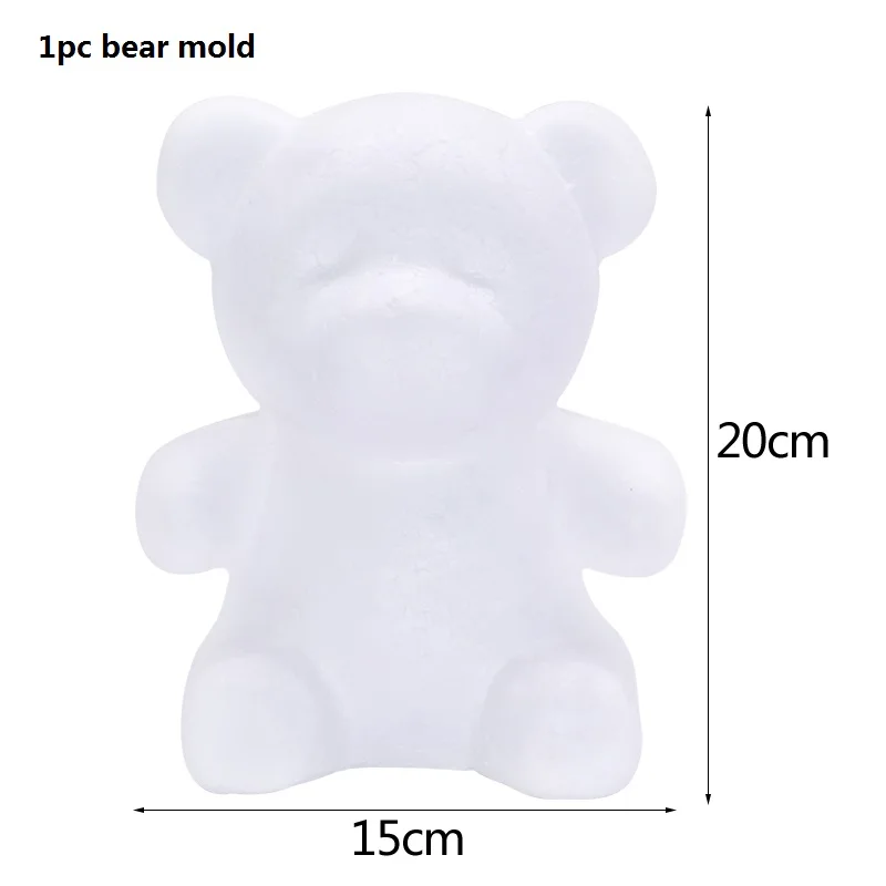 1pc 20cm bear mold 2 см 144 шт Искусственные из ПЭ пена роза цветок DIY Мишка розы для Свадебные украшения ручной работы подарок букет роз цветы венок - Цвет: 1pc 20cm bear mold