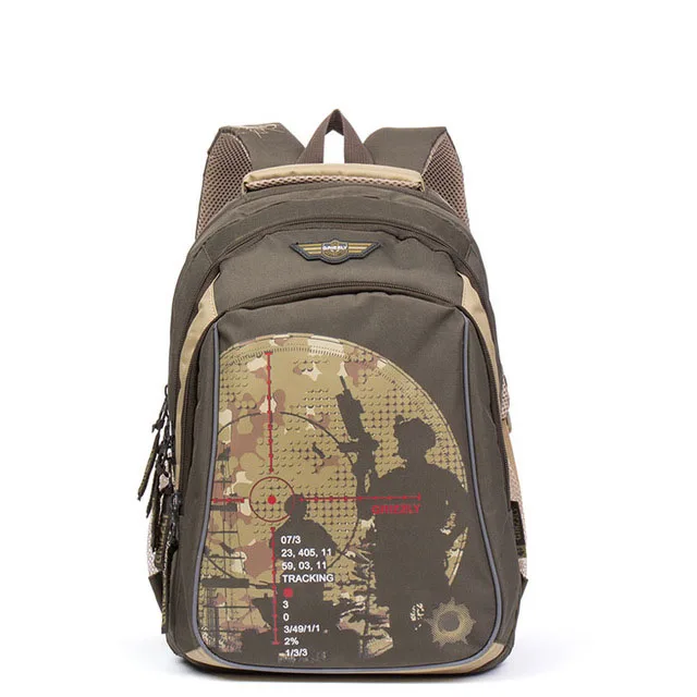 Cartoon Military Theme Children School Backpacks for Boys Orthopedic Primary School Bags Kids Backpack Grade 1-6 Mochila Escolar