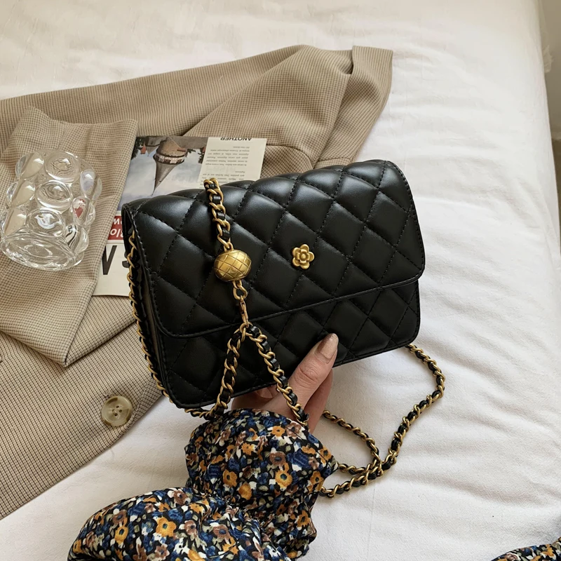 

Взрывоопасные ромбовидные сумки на плечо, новинка 2021, модная подходящая ко всему Высококачественная текстурная сумка на цепочке, маленькая...