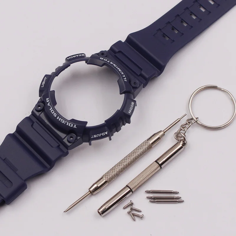 Red black Аксессуары для часов CASIO AQ-S810 AQ S800 спортивный водонепроницаемый чехол для часов Ремешок для мужчин и женщин ремешок - Цвет ремешка: Red black