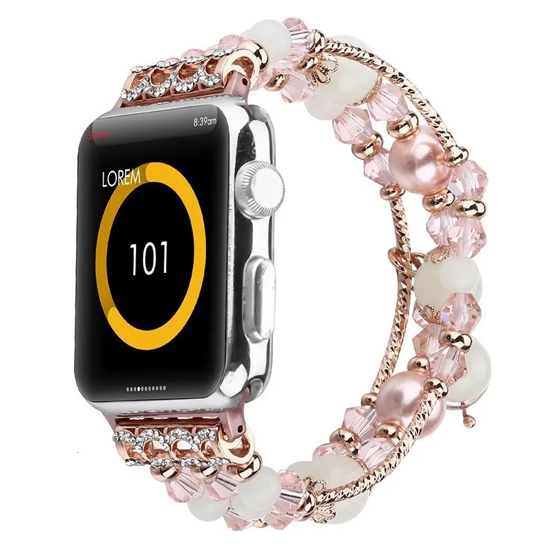 Высококачественный фосфоресцирующий агатовый ремешок для Apple watch 40 мм, сменный наручный женский модный ремешок с адаптерами 38 мм 42 мм 44