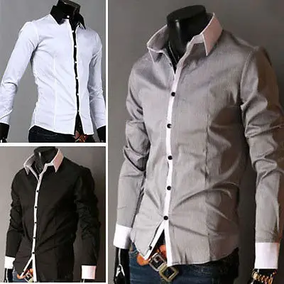

2020 NEW FASHION mens shirts long sleeve casual dress shirts solid color fashion top clothes