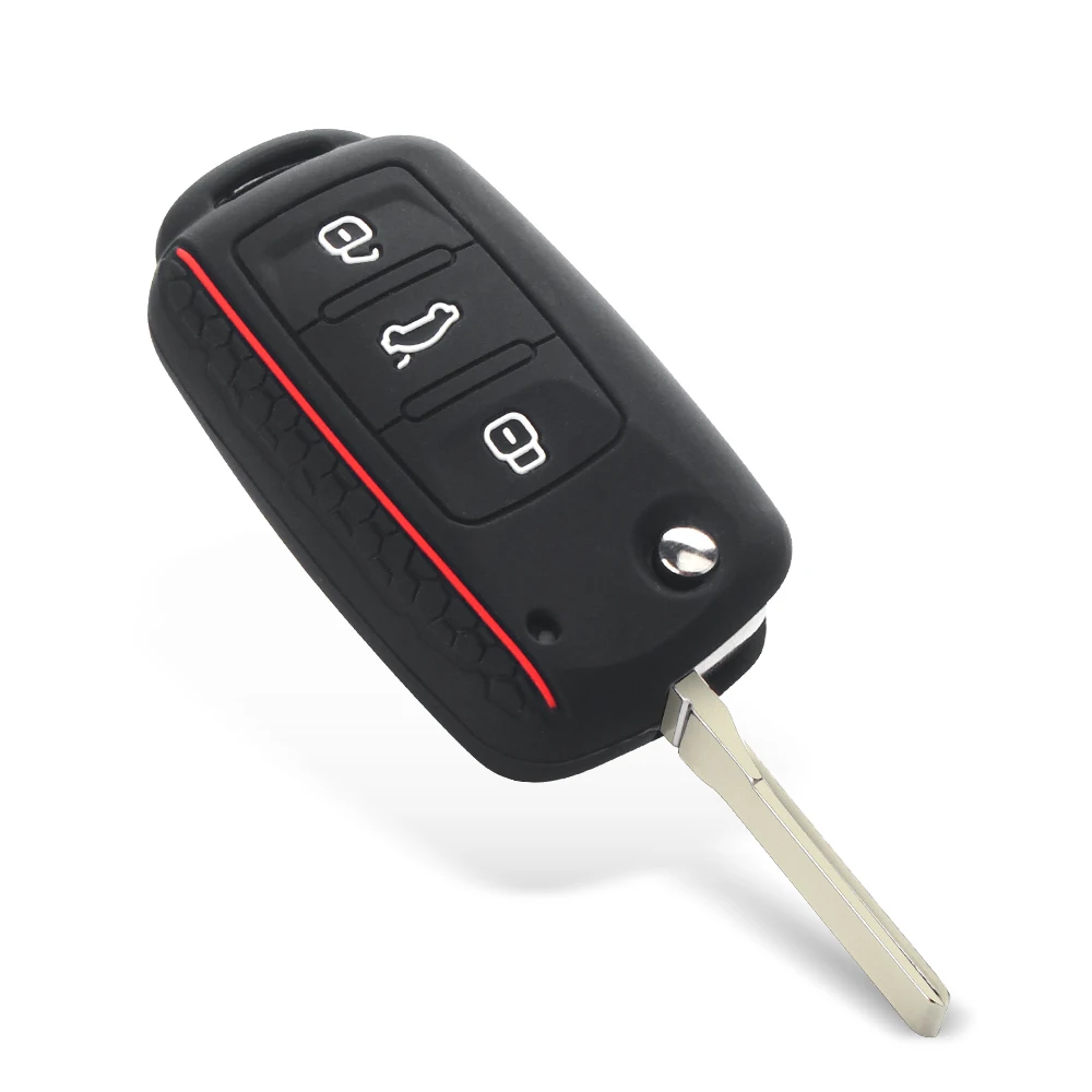 Dandkey 10 шт. силиконовый чехол для ключей от машины Skoda Octavia A5 Fabia Volkswagen VW Polo Golf Caravelle