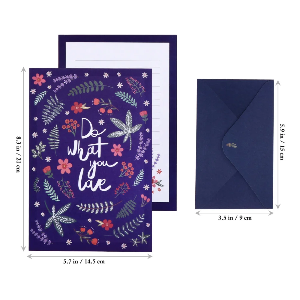 

8 Sets Lovely Floral Letter Paper Cartoon A5 Writing Paper with Envelopes Kit