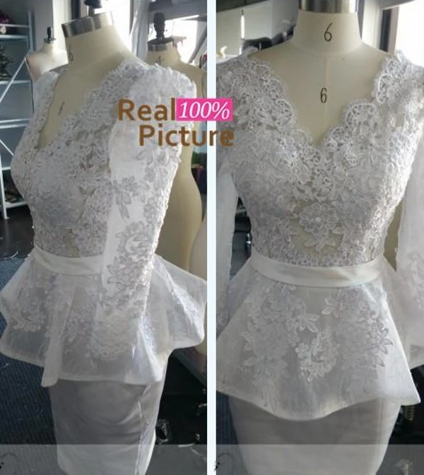 Женское коктейльное платье с длинным рукавом V образным вырезом длиной до колена