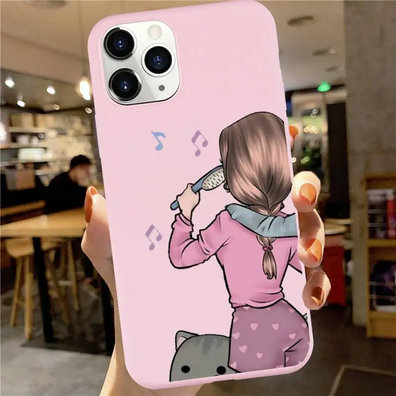 

Girls Bff Best Friends Forever Phone Case Pink Candy Color for iPhone 6 7 8 11 12 s mini pro X XS XR MAX Plus
