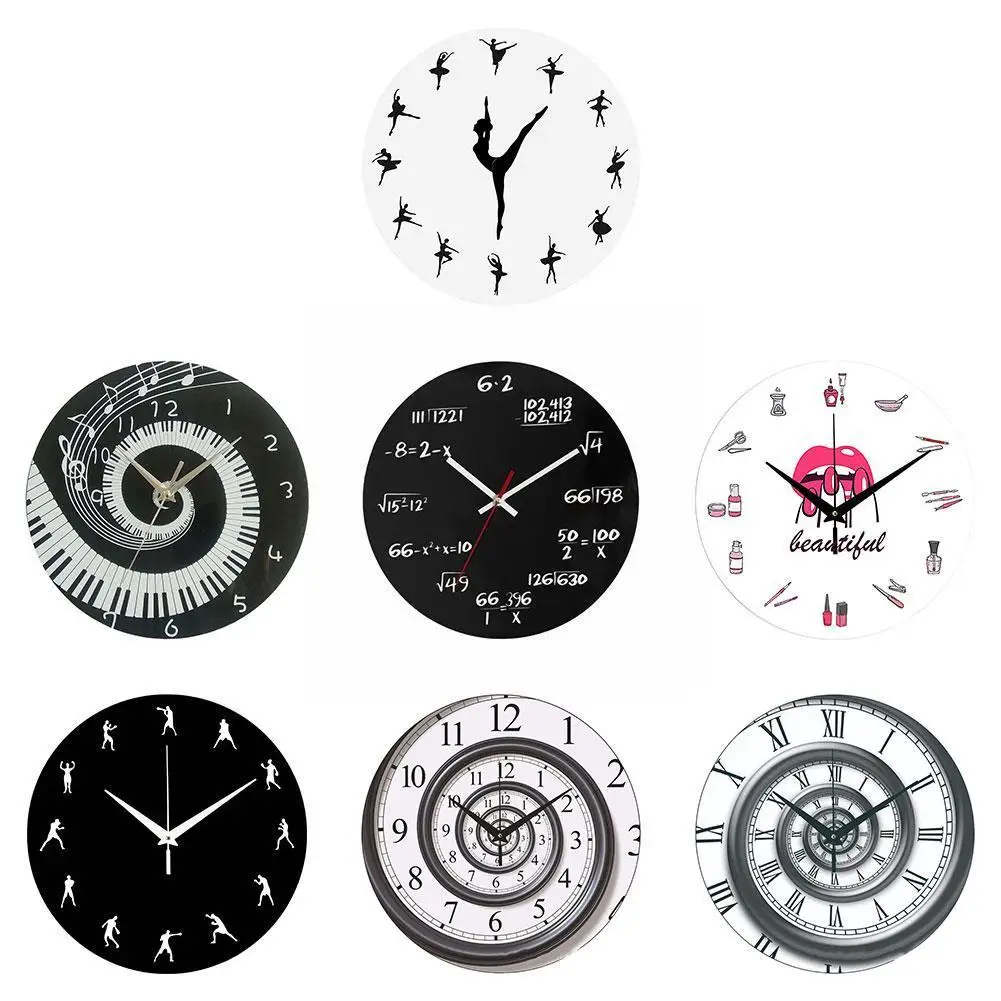 Новинка настенные часы для бега и танцев Забавный декор в виде костей