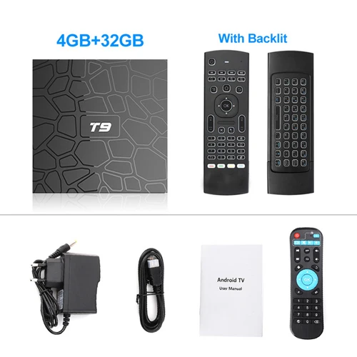 4GB 32GB MX3 Backlit ТВ-приставка Android T9 Android 9,0, ТВ-приставка, 4 ГБ DDR3 ram, 64 ГБ rom, RK3318, поддержка Bluetooth 4,2, 2,4G и 5,0 ГГц, WiFi, 4 K, ТВ-приставка, смарт-ТВ - Цвет: 4GB 32GB MX3 Backlit