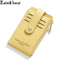 fashion solid color women short wallet pu leather multi slots mini clutch money bags small card holder ladies coin purse female