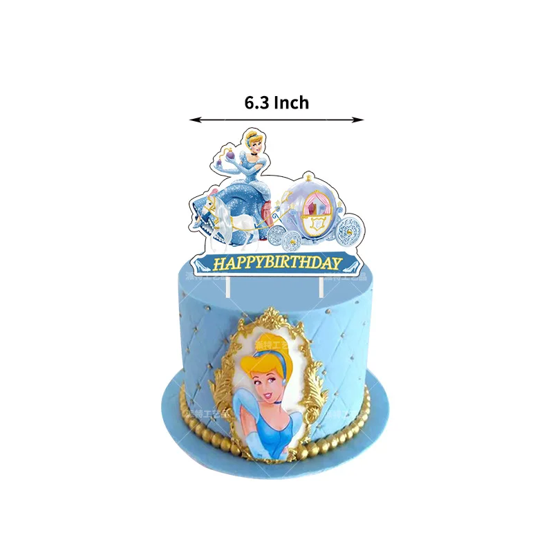 

Disney Cinderella Princess Theme Birthday Party Decoration Supplies For Kid Cake Balloon Happy Birthday Banners Action figure