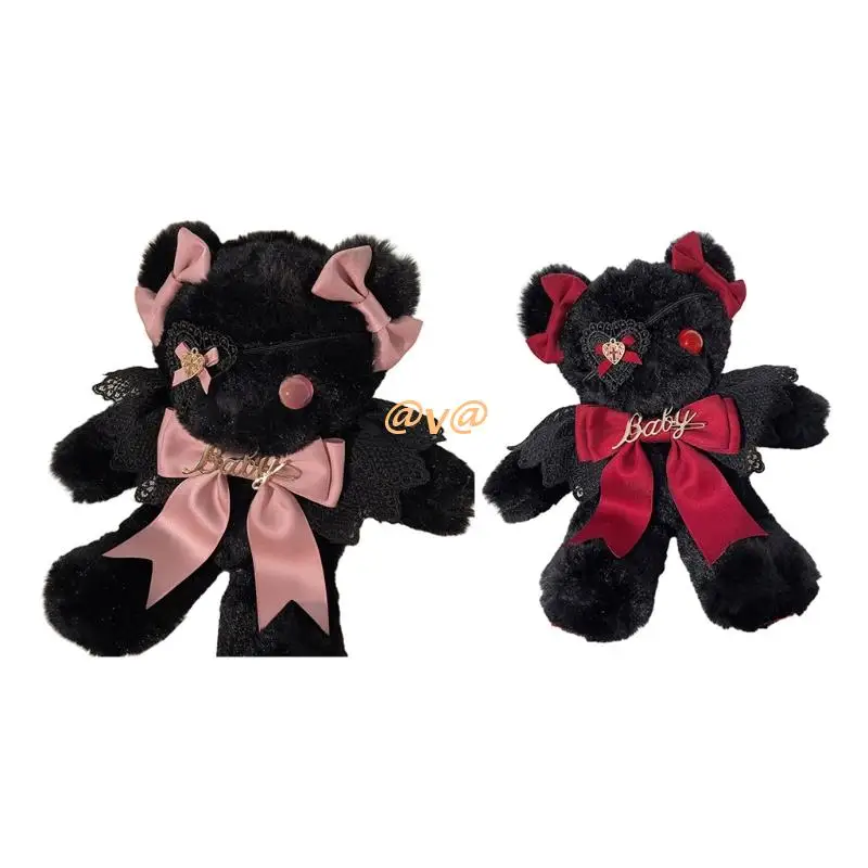 

Сумка Лолита с маской для глаз, медведем, сумка на плечо, милая Готическая плюшевая сумка с бантом, симпатичная мягкая плюшевая кукла, кошеле...