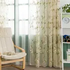 Современные тюлевые шторы с вышивкой для гостиной, спальни, кухни, сплошная оконная штора с цветочным изображением из вуали, тюль, ENHAO