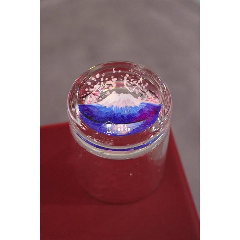 Стеклянная чашка с ручным рисунком кружка из боросиликатного стекла