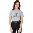 Женская хипстерская футболка с надписью Faith Can Move Mountain