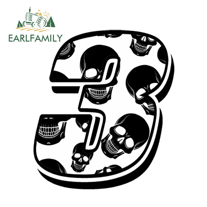 EARLFAMILY 13 см x 10 автостайлинг гоночные номера виниловая наклейка череп s Мотокросс