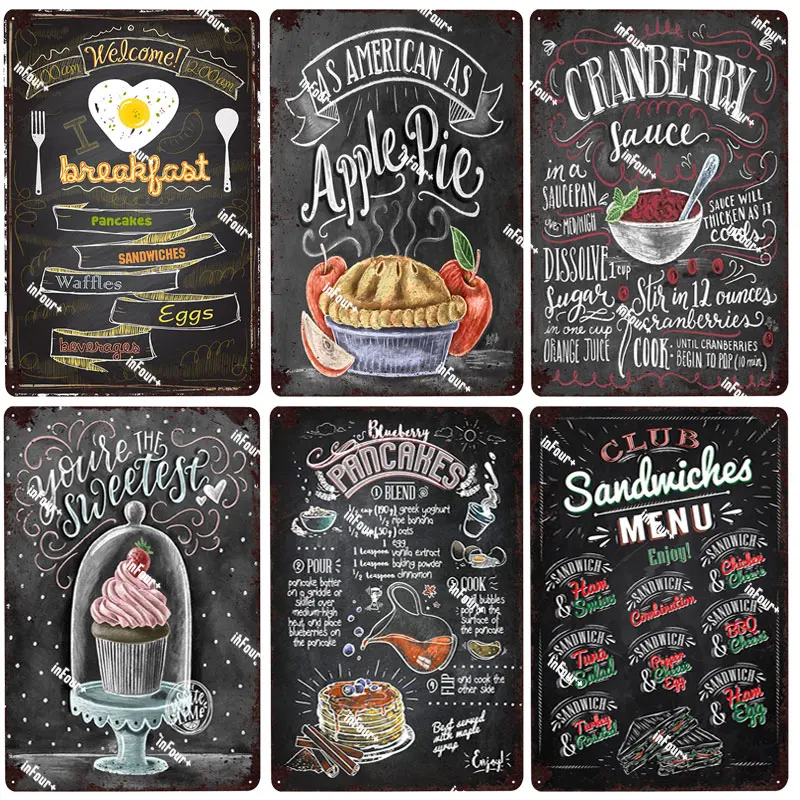 Яблочный пирог и сэндвич металлическая пластина искусственный винтажный декор