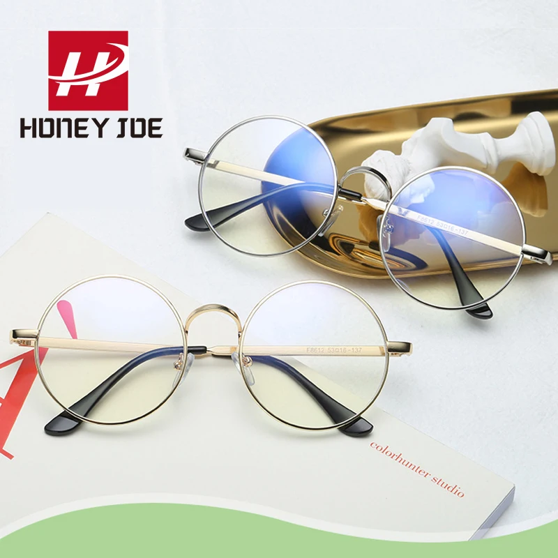 Большие круглые очки в стиле ретро с защитой от синего света для мужчин и женщин