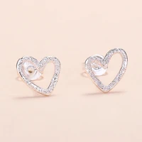 2021 france fashion romantic women silver plated heart earring exquisite luxury aaa zircon earring charm women wedding jewelry