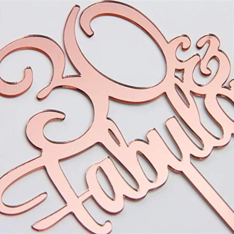 30 & Сказочный свадебный торт Топпер зеркало розовое золото 3th День Рождения