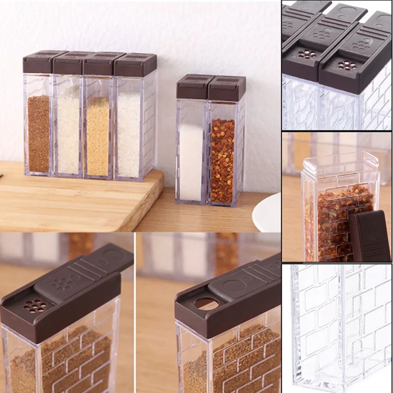 

Kitchen Tools Spice Jar Jar Box Plastic Seasoning Lid Jar Sugar Layer Storage Box Home Finishing Accessories Storage Bottle