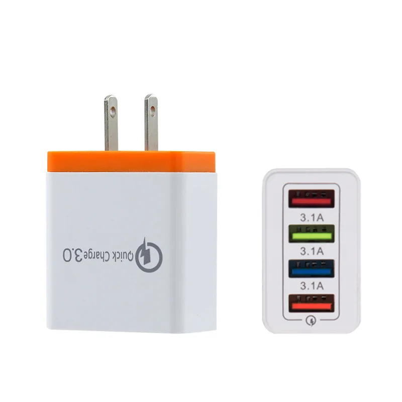Быстрое зарядное устройство QC 3 0 USB универсальное 4 порта ЕС США штекер Адаптер