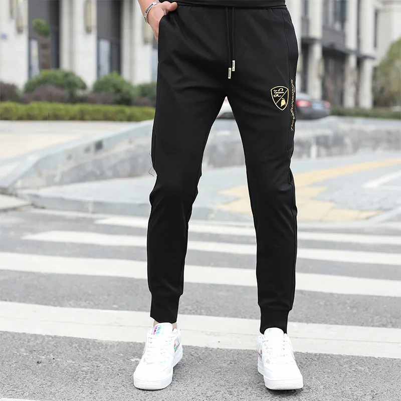 

2021 summer new high-end brand embroidery Korean version of the quick-drying beam sports casual trousers