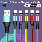UGI 1 м Магнитный кабель 360  LED Type C USB C кабель Micro USB зарядное устройство Шнур для iOS для Samsung Huawei Xiaomi Oneplus Android Phone