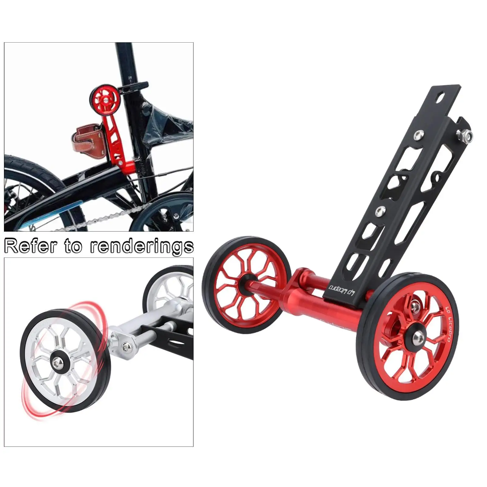 High Strength Easy Wheel Bottle Holder 2-In-1 Bracket Water Parking Stand Pushing for Birdy Folding Bike 1-2-3 Series Rear Rack | Спорт и