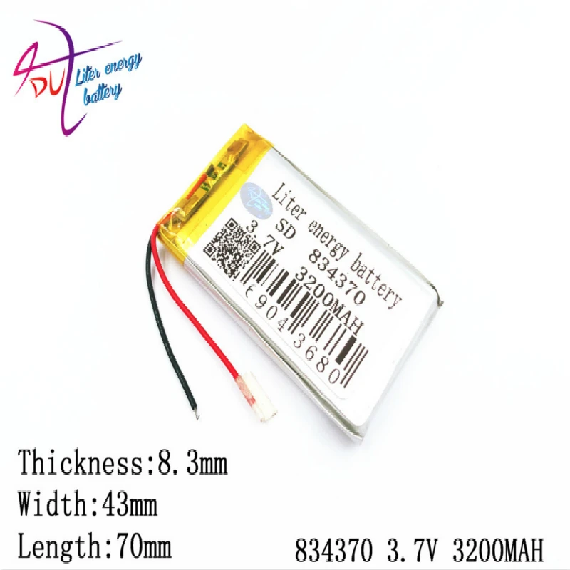 3 7 V 3200mAh 834370 полимер литий-ионный/литий-ионный аккумулятор для планшетных ПК банк