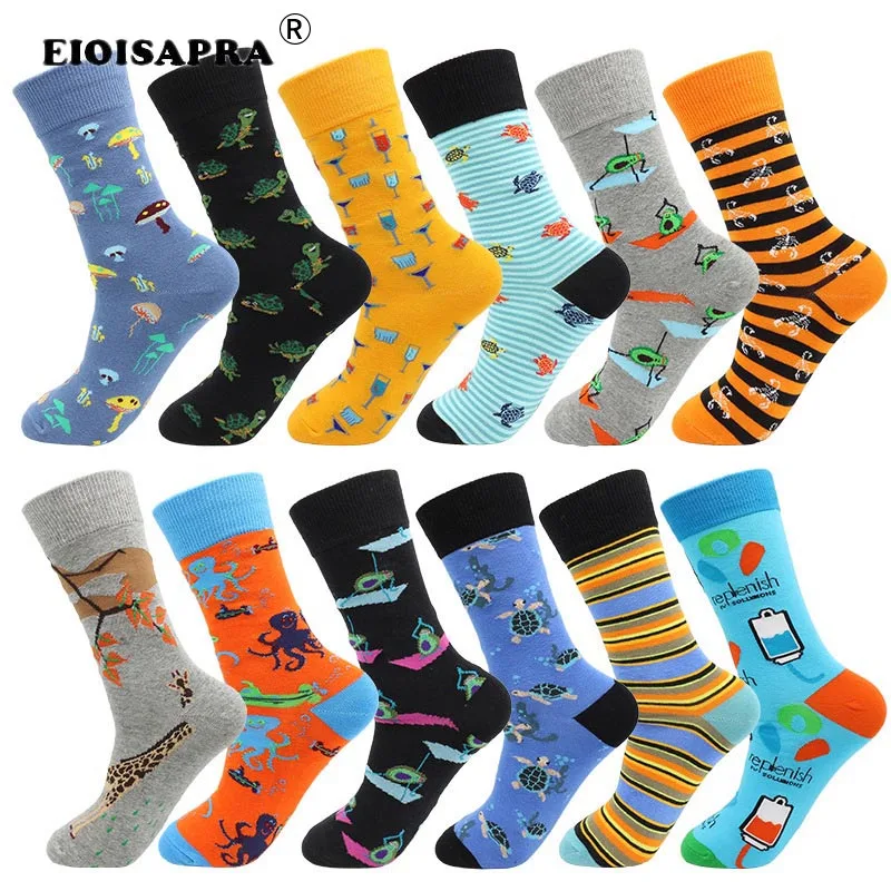 

Fashion Movement Tide Socks Personality Casual Combed Cotton Cartoon Men Socks Hip Hop Avocado Pattern Happu Socks