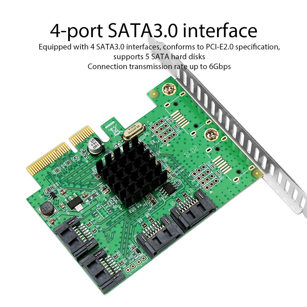PCI-E X4 To SATA 3.0 Adapter PCI-Express SATA 6Gbps RAID Controller Card Expansion Card HDD RAID System Windows 10/8.X /7