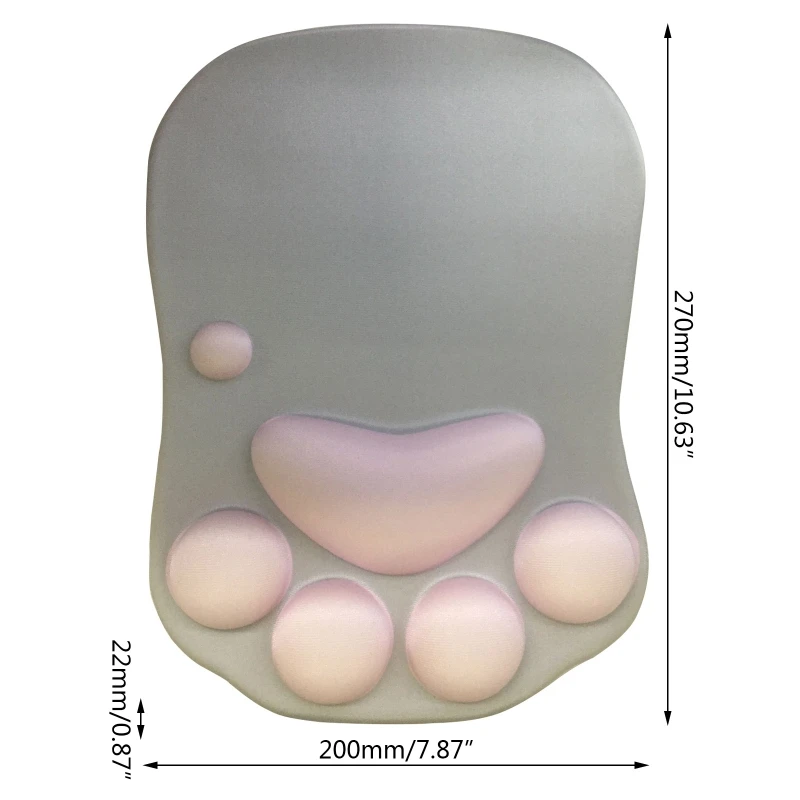 

3D Mouse Pad Silicone Cute Cat Paw Mouse Mat Memory Foam Wrist Rest Cushion Gaming Mousepad Mat for Laptop Computer C26