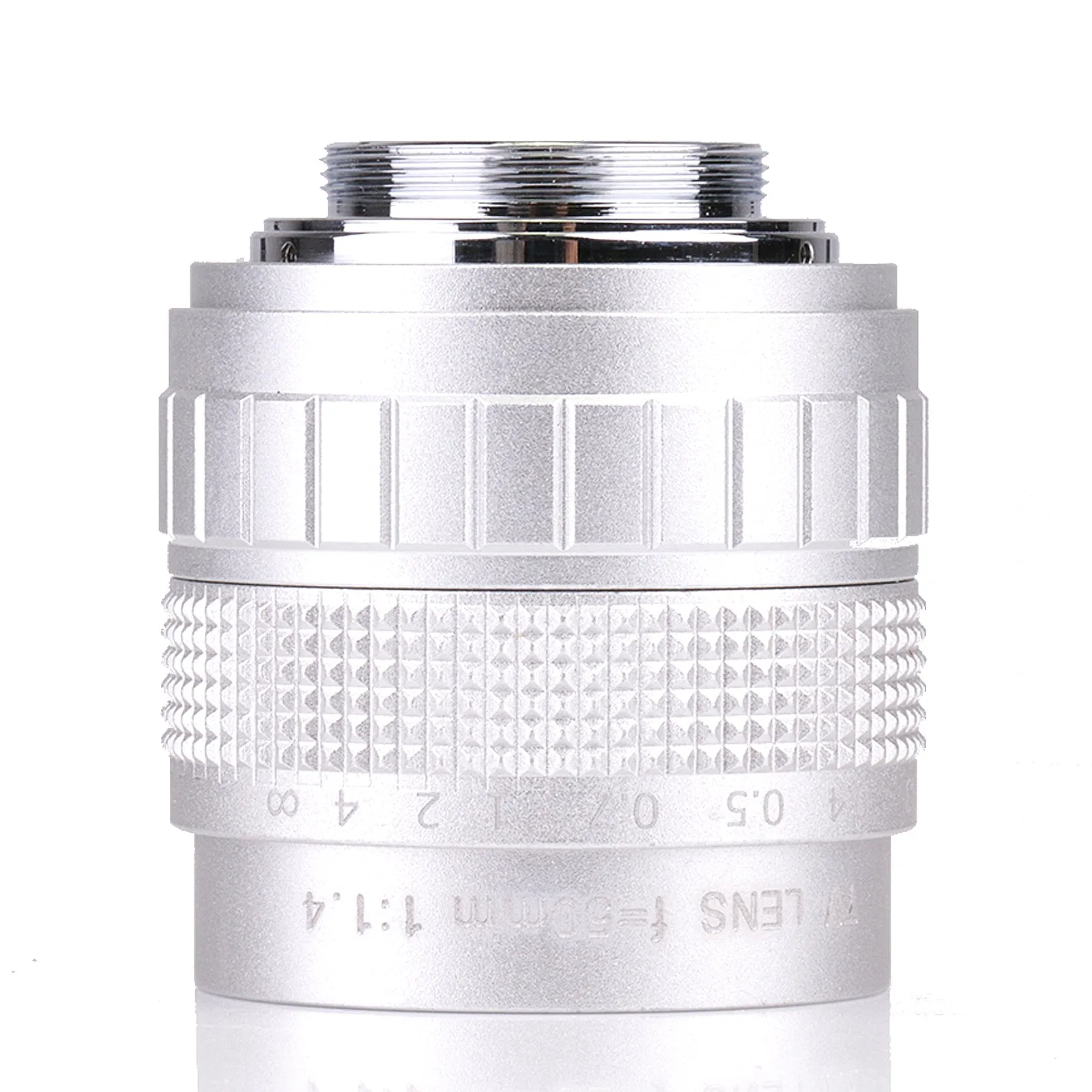 

Silver Fujian 50mm F1.4 CCTV TV camera lens + C-M4/3 Mount Ring for Olympus EM10 EM5 EPL7 or Panasonic GH5 GX9 Camera