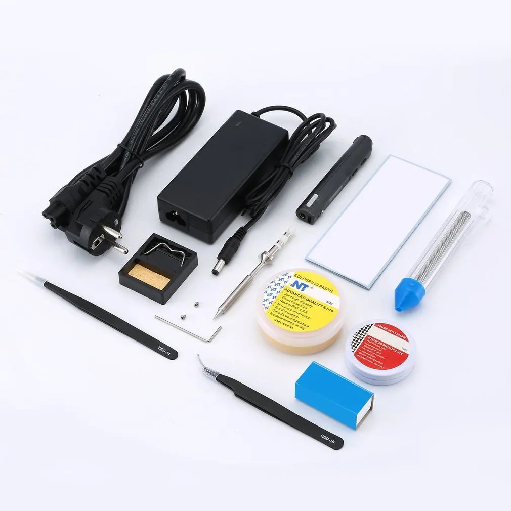 Type D TS100 65 Вт мини Электрический паяльник набор цифровой oled-дисплей температура регулируемая с припоя подставка паяный фитиль набор - Цвет: Type D