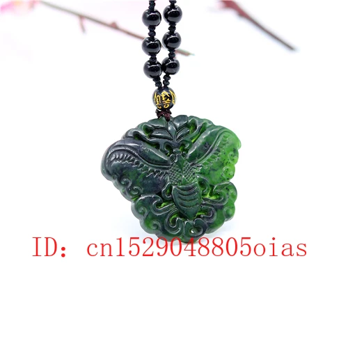 Натуральный черный китайский нефрит обсидиан бабочка кулон ожерелье Шарм
