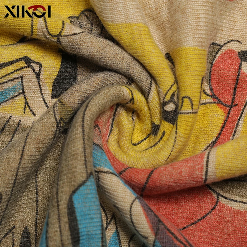 Негабаритный свитер женский пуловер длинное платье Романтическая любовь