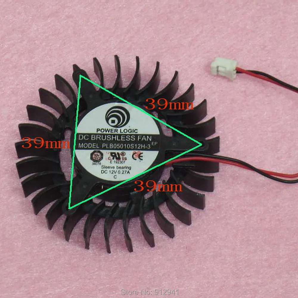 R07a POWER LOGIC PLB05010S12H 55 мм графика/Видеокарта VGA кулер вентилятор Замена 39 12 В 0.27A 2