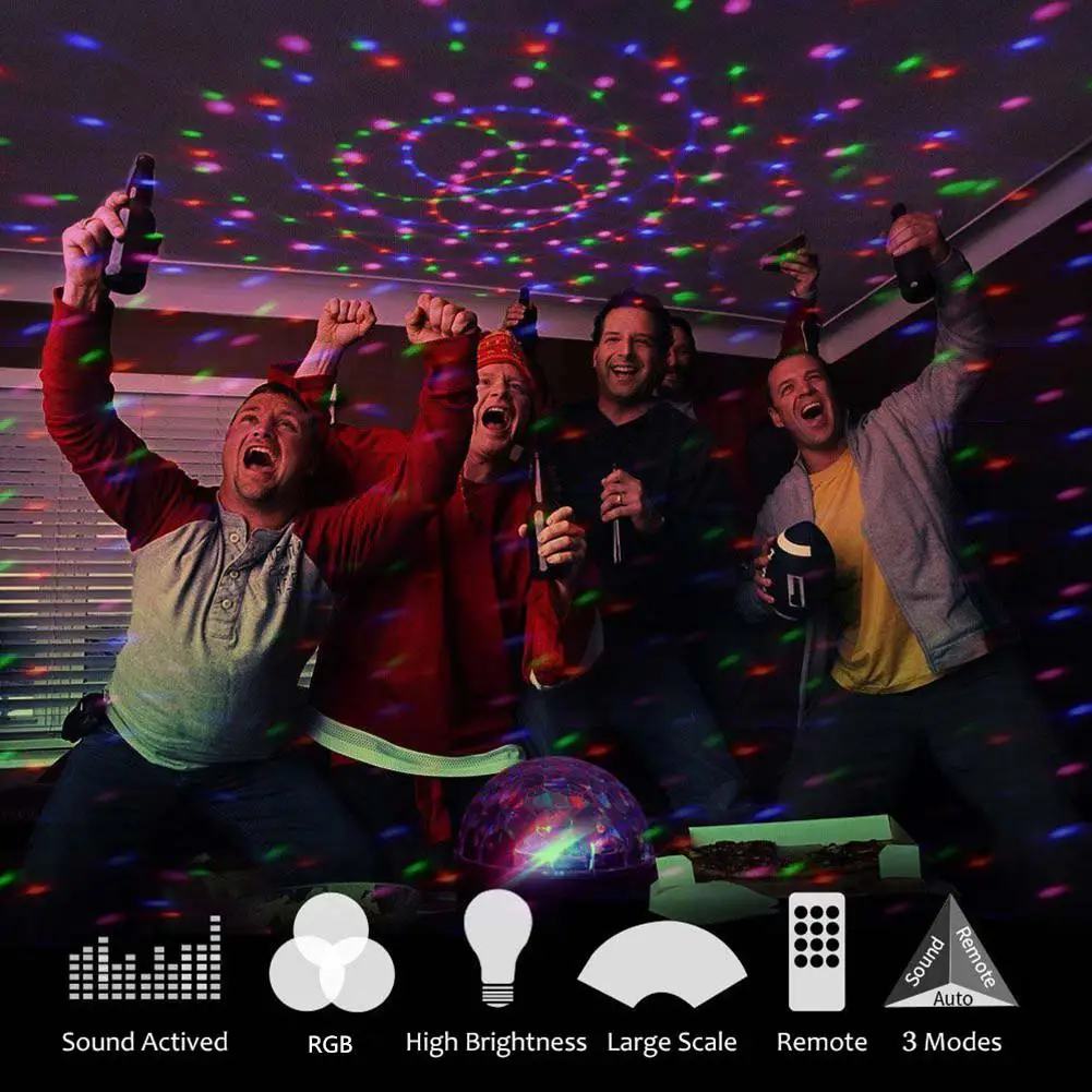 Диско шар с управлением Vioce MP3 вечерние DJ светильник s Bluetooth 6 Вт RGB Светодиодная