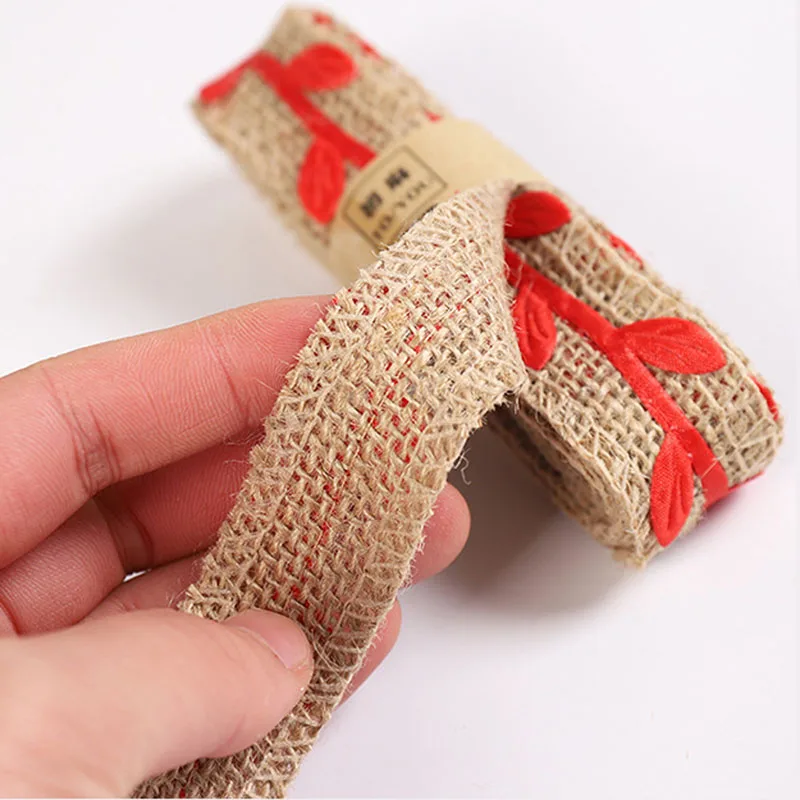 3 см/2 м имитация листьев Кружева хессиань пеньковая лента Плетение ручной работы