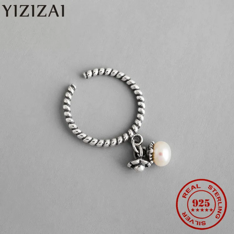 YIZIZAI Проблемные Винтаж твист натуральное пресноводное жемчужное кольцо на палец