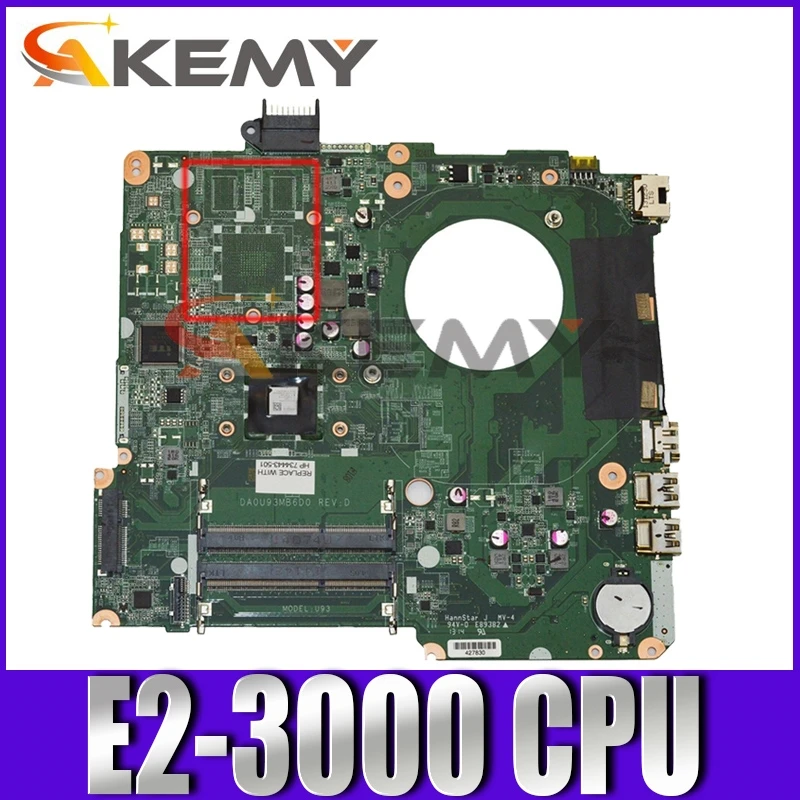 

AKemy Laptop motherboard For HP Pavilion 15-N 15-F Mainboard 781935-001 781935-501 783324-501 DA0U93MB6D0 E2-3000