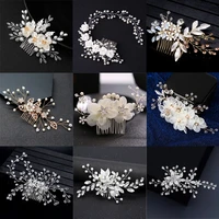 mix style elegant crystal pearl flower hair jewelry wedding hair accessories hair comb bridal hair clips tiara hair ornaments