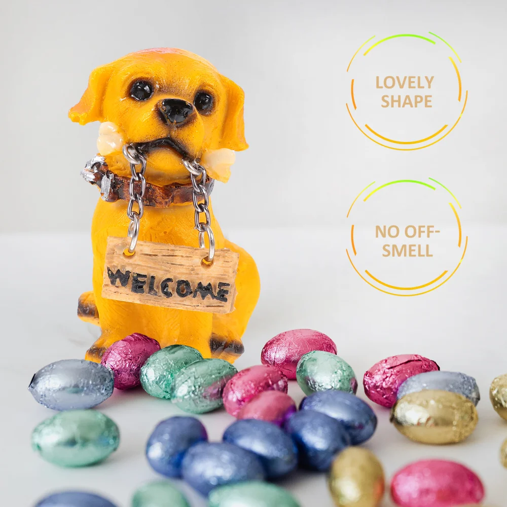 

6pc Dog Welcome Board Resin Welcome Ornament Lovely Courtyard Garden Ornament