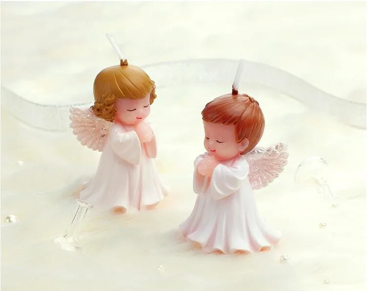 Свадебные сувениры и подарки для гостей детский душ день рождения Ангел свечи