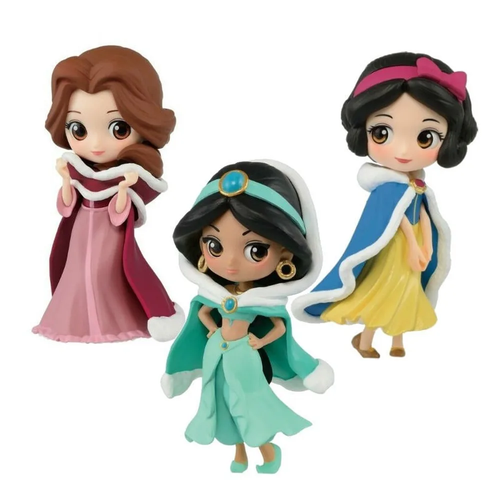 Экшн фигурка Принцессы Disney Q Posket игрушки Jasmine Belle Ariel Mulan Tinker Bell Merida декоративная