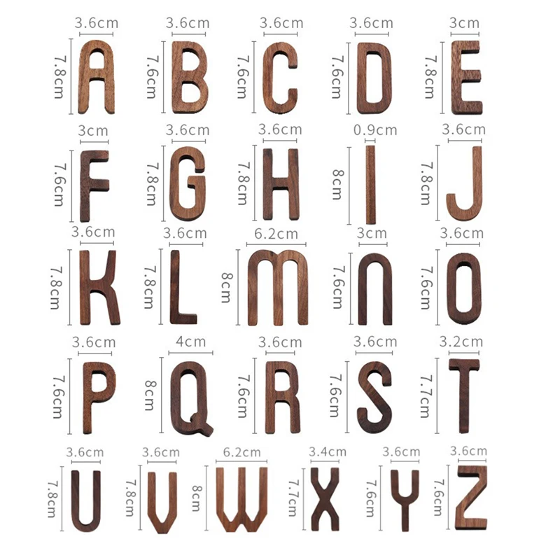 Буквы из черного ореха для творчества декоративные буквы комбинированное