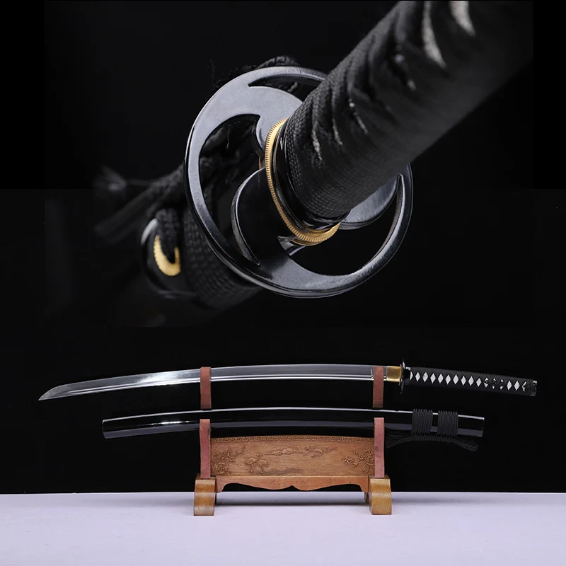 

Japanese Warrior Katanas 1060 Steel Real Swords Wooden Scabbard Razor Sharp Full Tang Handmade Catana