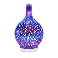 3d firework glass usb air humidifier with 7 color led night light aroma essential oil diffuser cool mist maker for home office