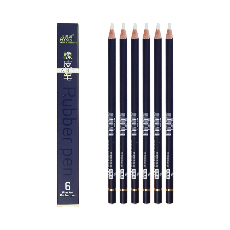 

Rubber Pen Eraser Pencil Pen Tip Rubber Type 6pcs/set High Precision Pencil Eraser for Manga Highlight Art Supplies Eraser