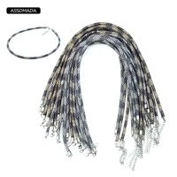 assomada water corrugated diy necklace cord necklace with clasp adjustable braided round rope for jewelry making handmade